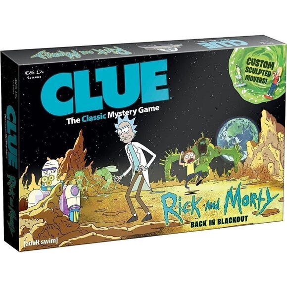 USAopoly Other - Clue Rick And Morty Classic Board Game Adult Swim Back In Blackout Sealed NIB